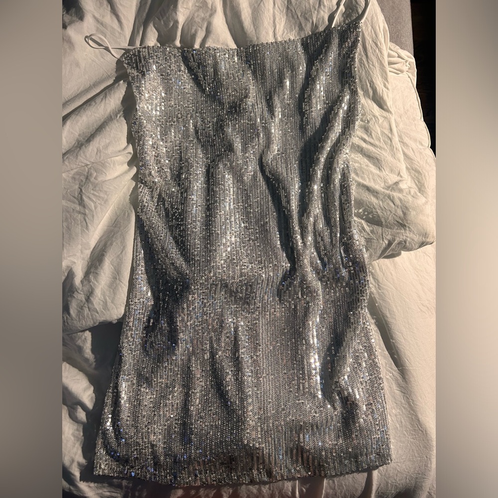 Silver Sparkly Sphaghetti Strap Dress